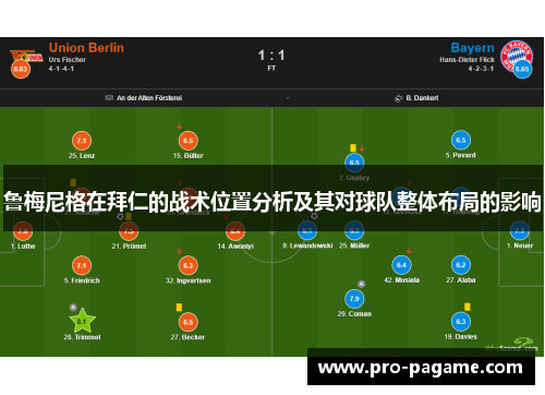 鲁梅尼格在拜仁的战术位置分析及其对球队整体布局的影响