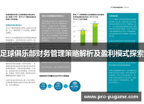 足球俱乐部财务管理策略解析及盈利模式探索